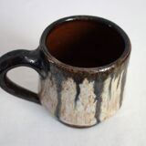 Set of 6 stoneware mugs signed Losson, Belgium, vintage