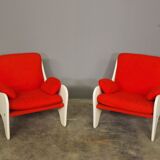 Red armchairs from the 70s