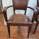 Paire de fauteuils bridge ancien en cuir