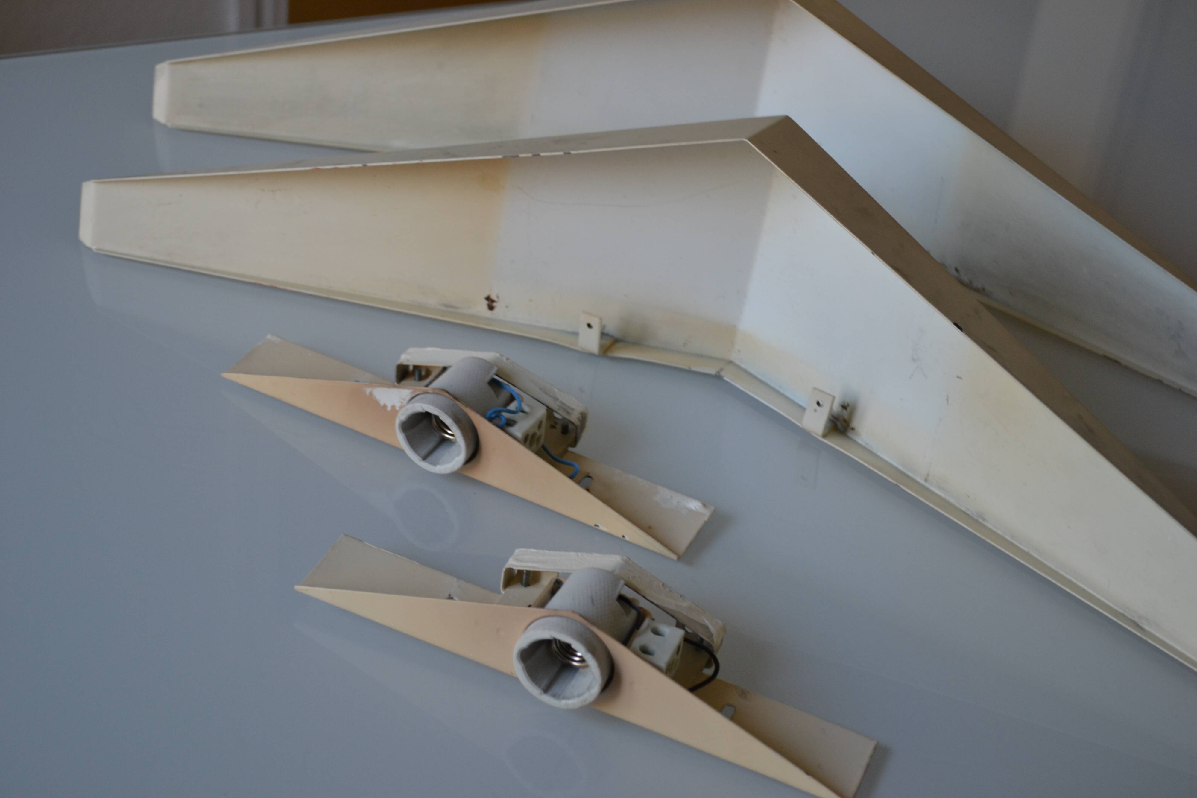 Pair of modernist reconstruction wall lamps