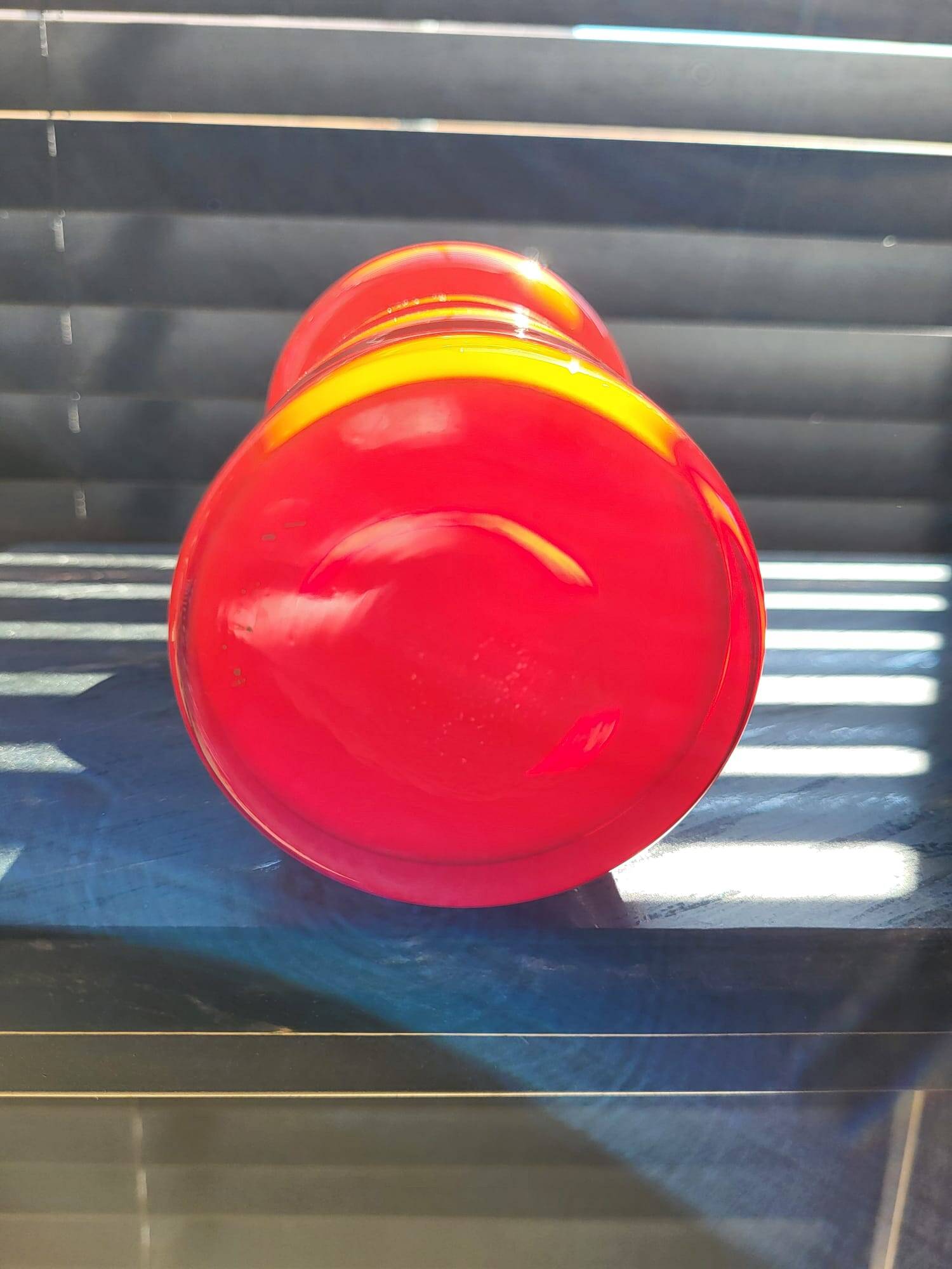 Scandinavische glazen hooped vaas Per Lütken voor Holmegaard, Denmark, 1950