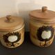 2 pots Pottery of La Colombe model sandstone flower 1970/1980