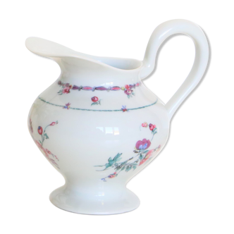 Porcelain jug, flowered, made in France, antique, vintage French