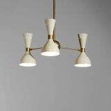 Brass Chandelier Sputnik Light - Vintage Italian Chandelier with 3 Arms