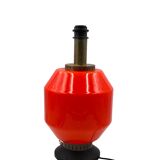 Space Age orange glass table lamp base, Italy 1960s
