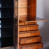 Restored Art Deco Bookcase Sideboard, Walnut, Revived Polish, Czech, 1920s
