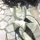Table basse en verre et travertin