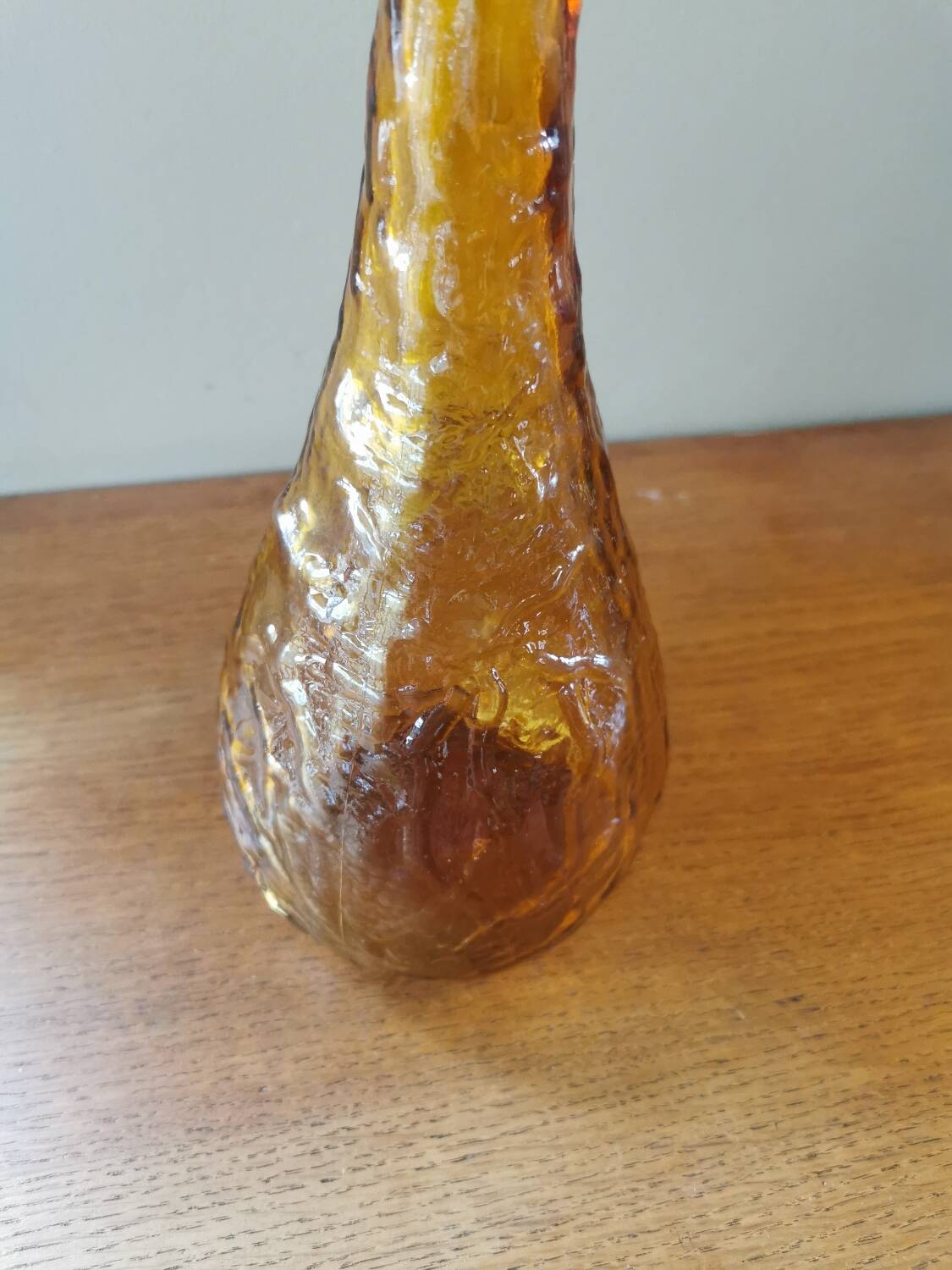 Italian vintage dented amber decanter