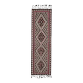 1970s Vintage Turkish Oushak Handmade Wool Cotton Pink Runner Rug 83x276