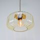 Vintage Light Beige Glass and Brass Pendant Lamp