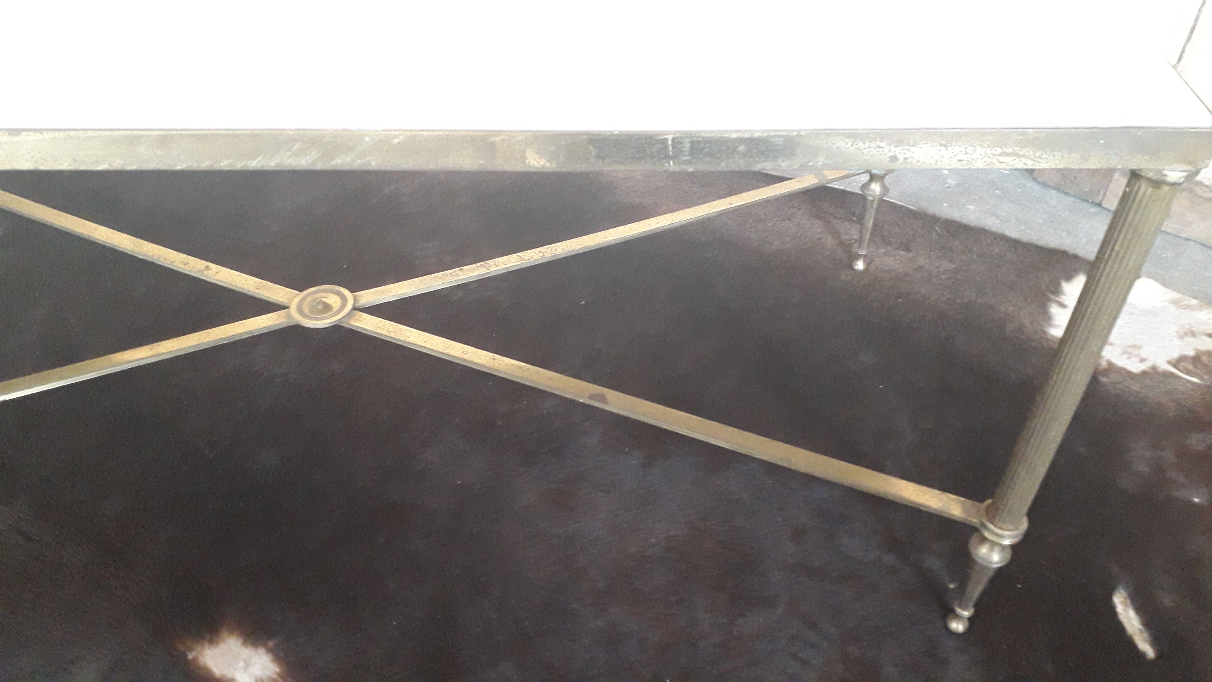 Coffee table marble and gilded metal