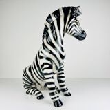 Large ceramic zebra sculpture from Bassano, Italy, 2000s.
