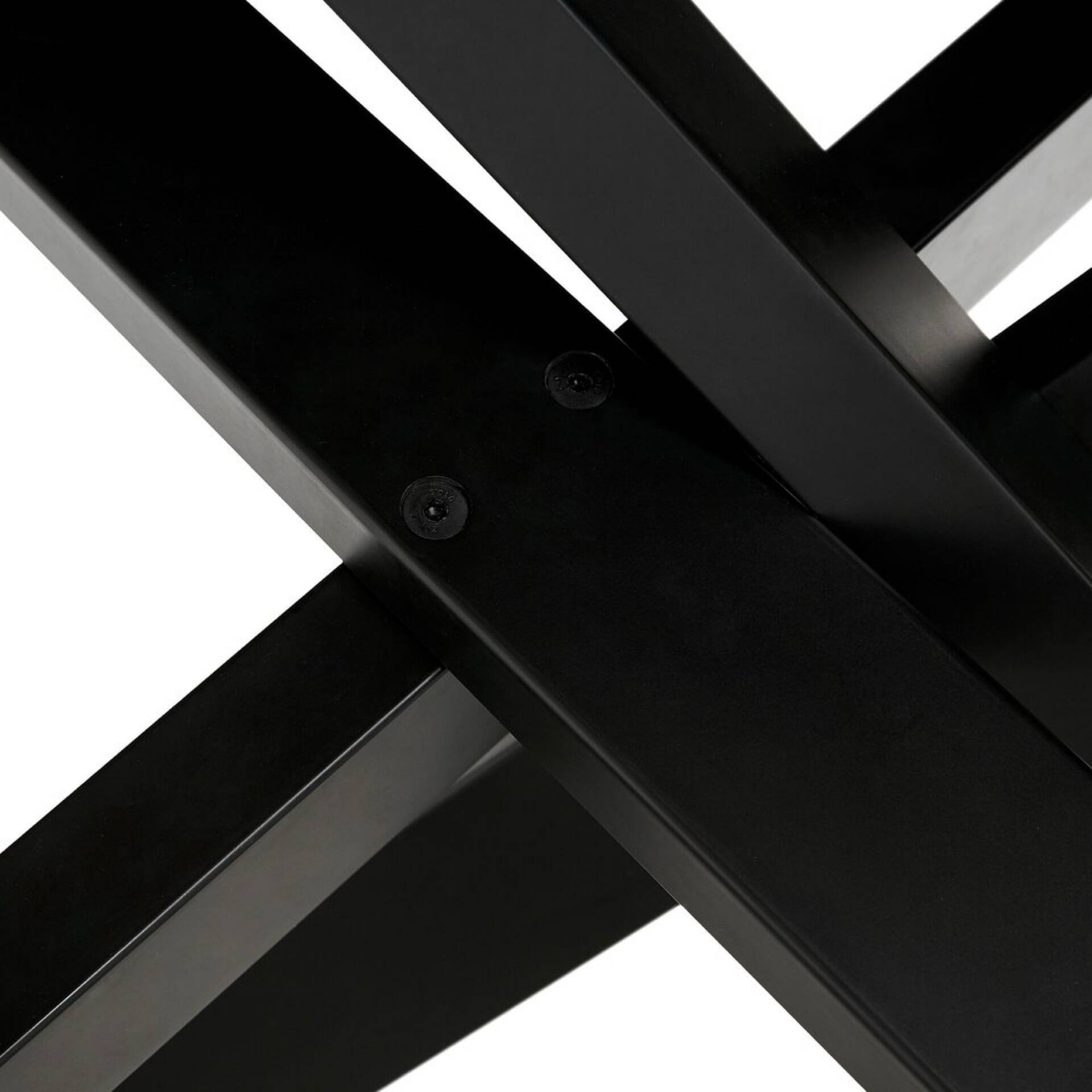 Table à manger style industrielle en bois et métal noir