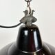 Industrial Black Enamel Factory Lamp with Cast Iron Top, 1950s