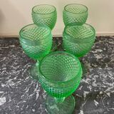 Green diamond tip stemmed glasses