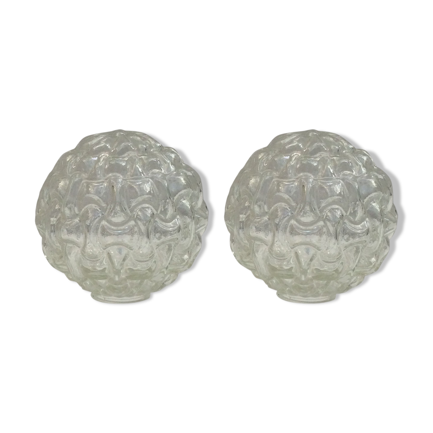 Duo tulip globes in pressed glass dimension: diameter - 4.5cm- width -12cm- height -5cm-