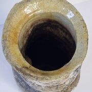 Enamelled ceramic roll vase