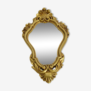 Golden vintage baroque mirror 23x42cm