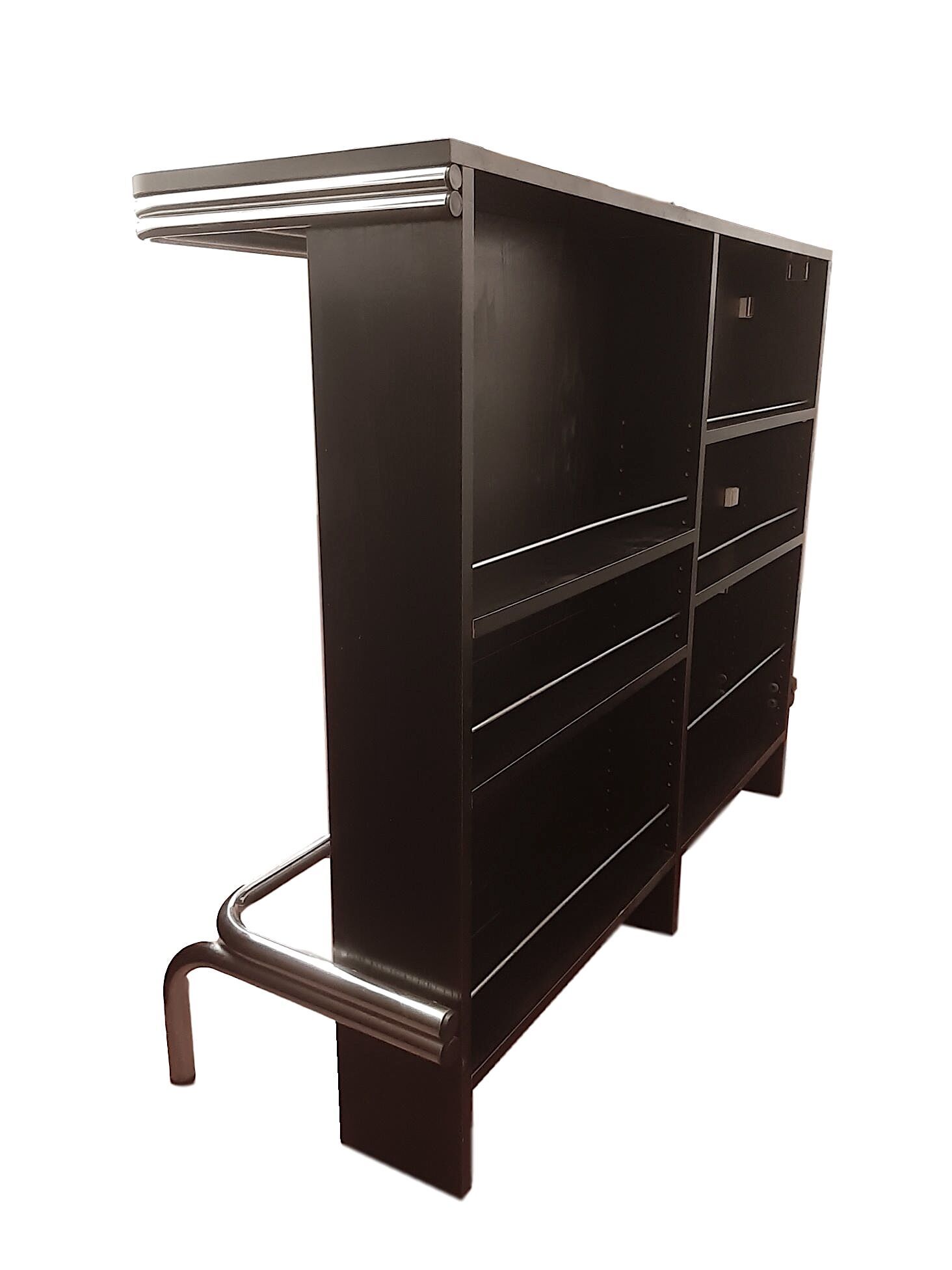 Chrome and velvet cocktail bar, 1970s