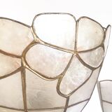 Trio of mother-of-pearl wall lamps