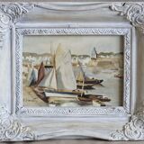 Peinture marine cadre bois