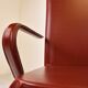 4 red leather dining chairs by Arper italy, 1980s