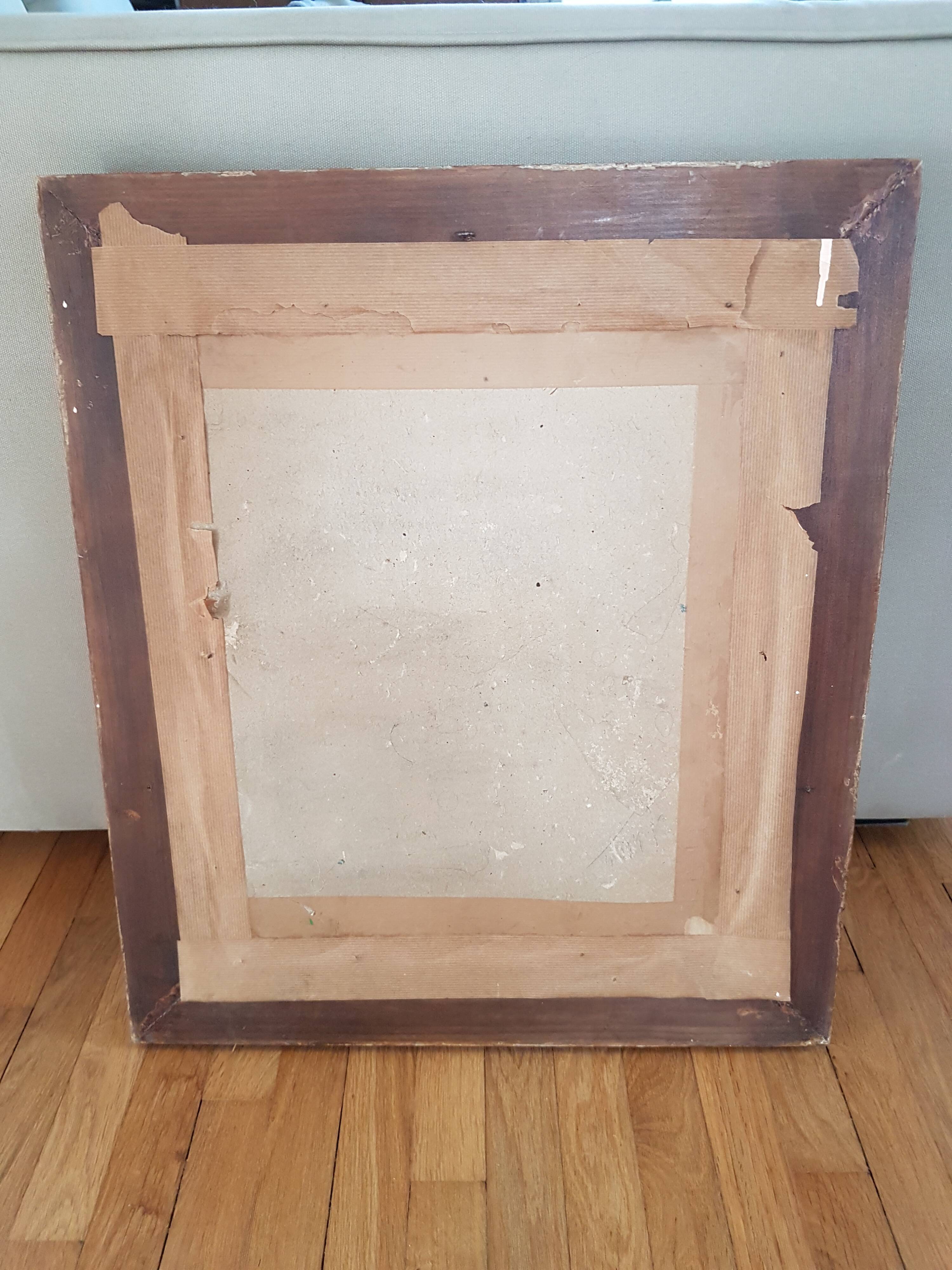 Carved wooden mirror