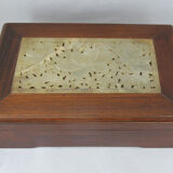 Chinese wooden box decorated with jade plates