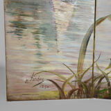 Post-impressionist painted screen by Charles Frechon, France, 1894