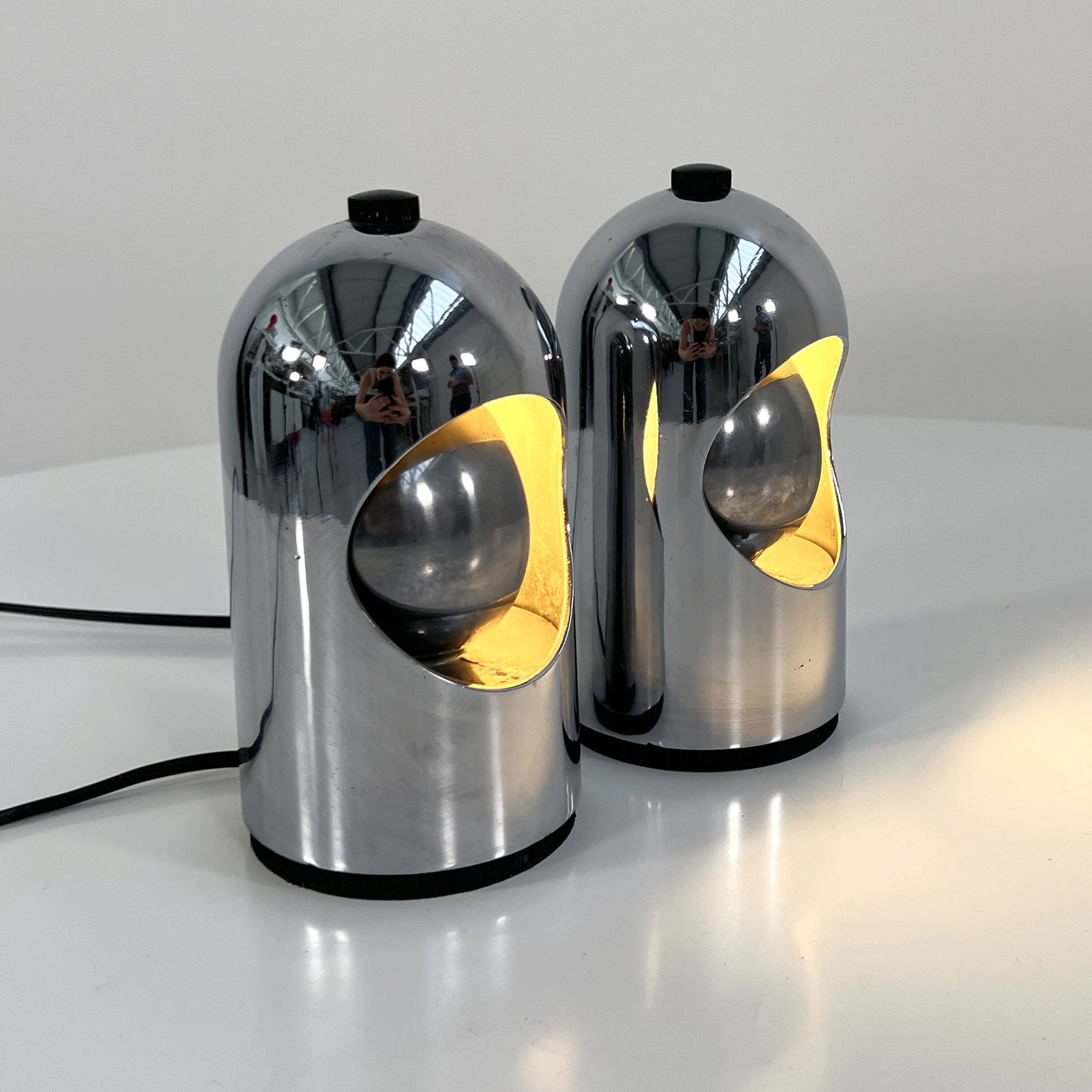 Pair of chrome Selene lamps by ABM, 1960