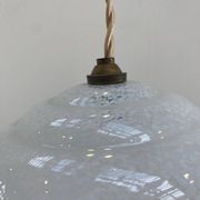 Suspension vintage en verre de Clichy
