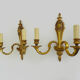 Paire d'appliques murales en bronze à 2 bougies année 60 70