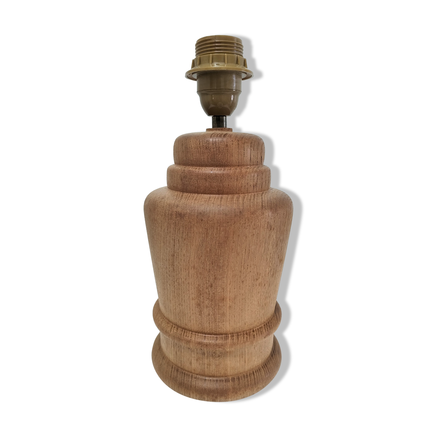 Lamp foot shape potiche solid wood turned vintage