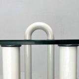 Postmodern Italian bar cart in glass and metal by Metalnova, 1980s.