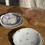 Old pie dish with 2 handles, golden wheat patterns, D28.