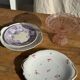 Old pie dish with 2 handles, golden wheat patterns, D28.