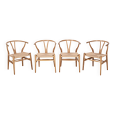 4x Hans J. Wegner CH24 Wishbone Chair in Oak, 1990
