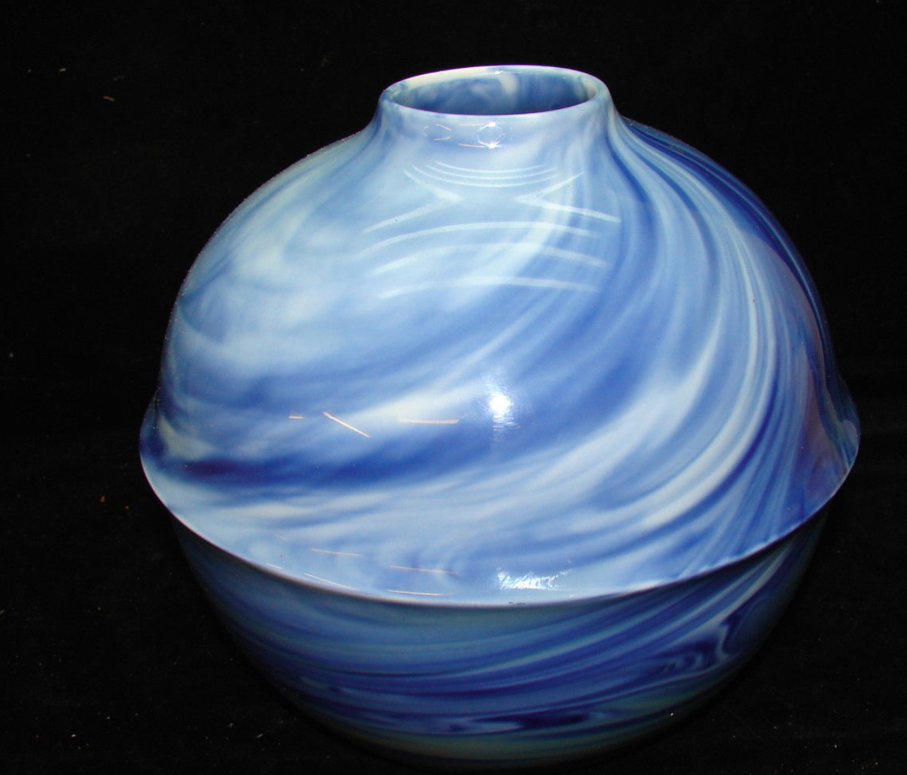 Tharaud Limoges Marbryne Blue Vase