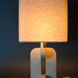 Italian mid century travertin table lamp