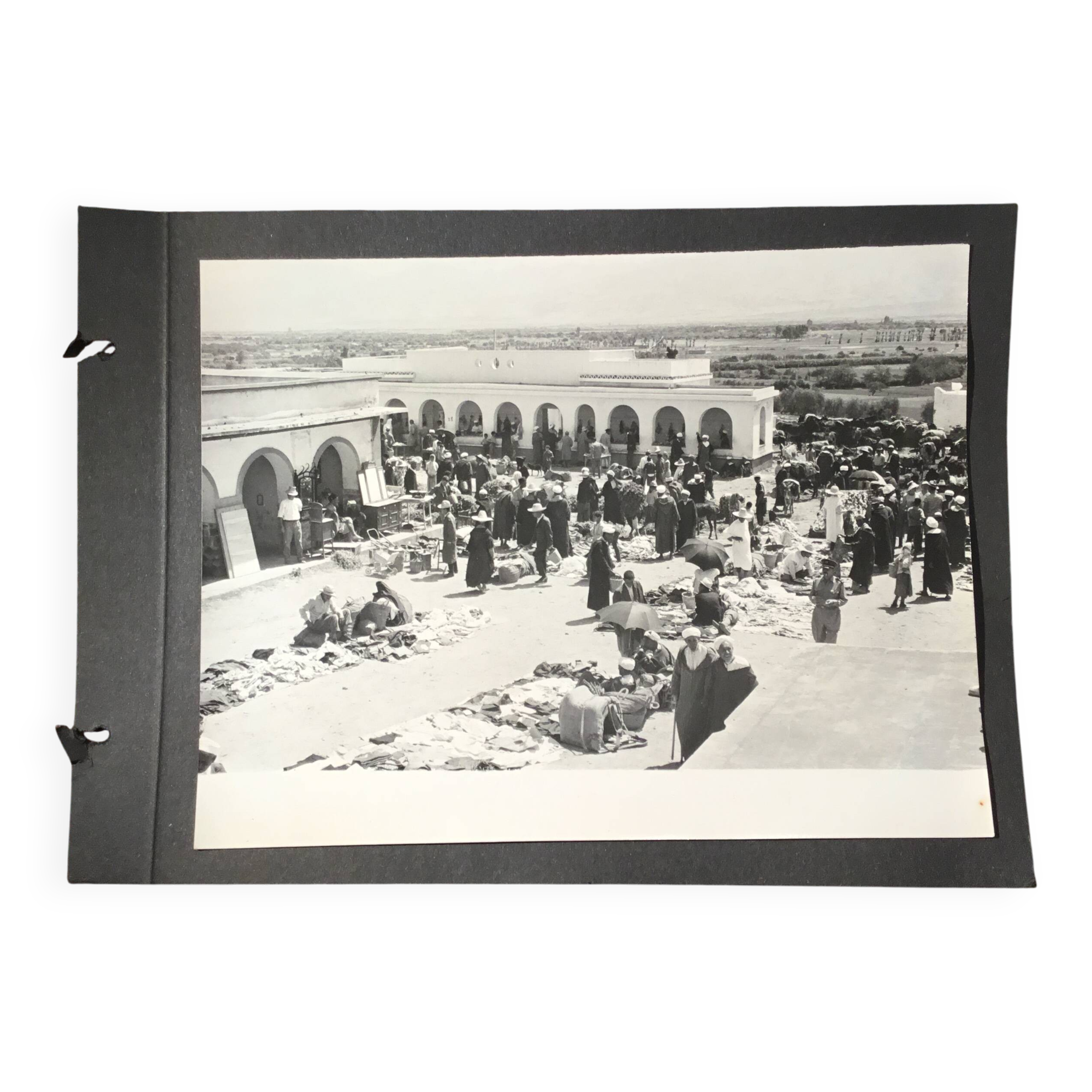 Black and white photo print of an oriental scene.