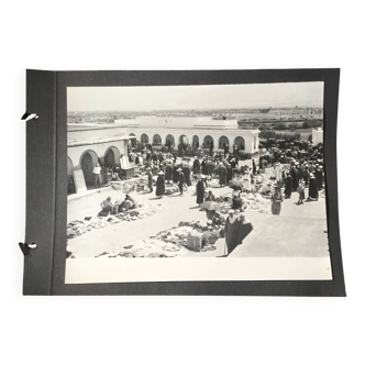 Black and white photo print of an oriental scene.