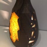 Ceramic and orange-yellow glass lamp