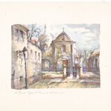Watercolor of "delarue" church of saint pierre de montmartre in paris