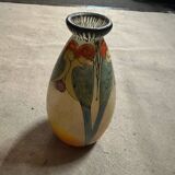Glass paste vase Signed Clio