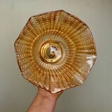 Vintage amber glass tulip wall light