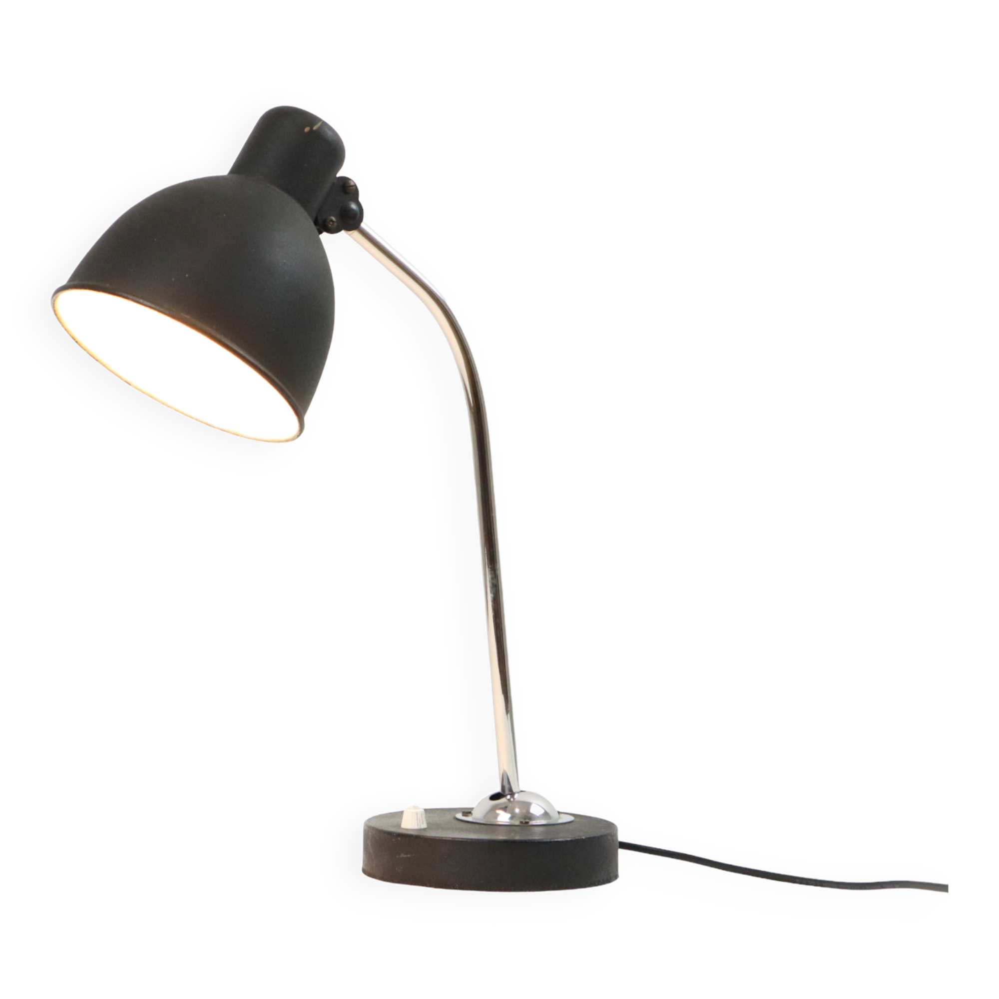 Desk lamp black industrial chrome metal ball joint bauhaus 47cm