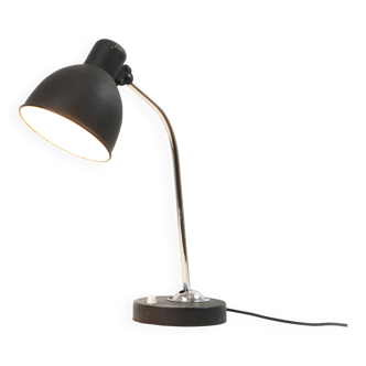 Lampe de bureau noire industrielle en métal chromé rotule bauhaus 47cm