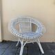 Fauteuil vintage en rotin blanc