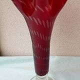 Red glass vase