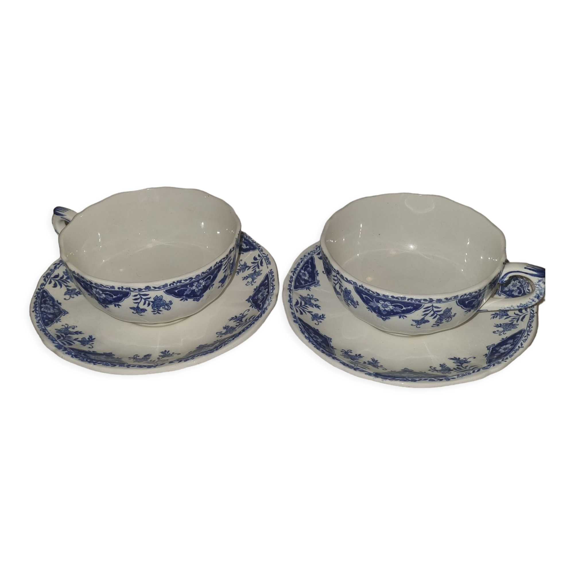 Gien dolphin model cups and under cups